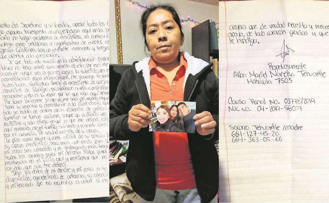 La madre de Alina muestra una foto en la que aparece su hija (izq.) quien está acusada de homicidio, aunque fue en defensa propia. Fotos: Especiales