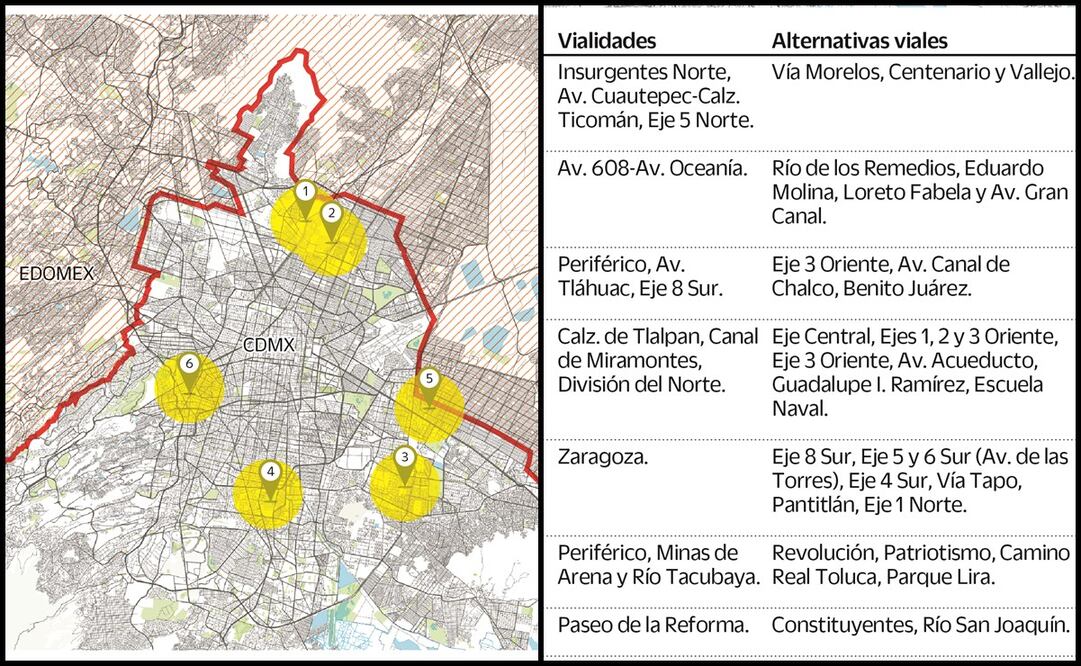 Desde las 07:00 horas de este jueves, transportistas bloquearán al menos 10 zonas y vialidades de la CDMX en demanda del alza de la tarifa. Foto: Ilustración de EL UNIVERSAL.
