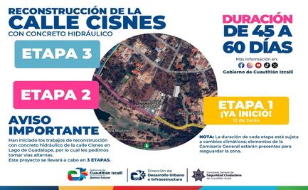 Calle Cisnes de Lago de Guadalupe, Edomex será pavimentada en 60 días con concreto hidráulico en tres etapas
