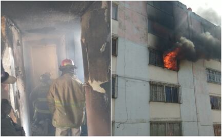 Se incendia edificio en unidad habitacional en Tlalnepantla 