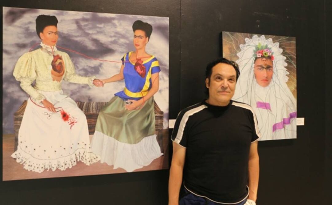 Se trata de cerca de 30 fotografías de los cuadros de Kahlo, pero con un montaje de rostros o cuerpos de otras mujeres. FOTO: Notimex.