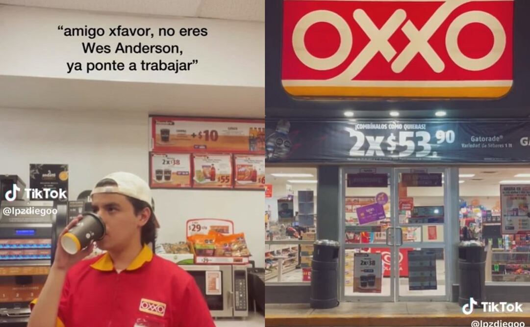 El empleado del Oxxo se llevó decenas de aplausos en internet. Foto: TikTok @lpzdiegoo