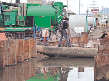 Llegó la lluvia antes que el nuevo colector a Chalco