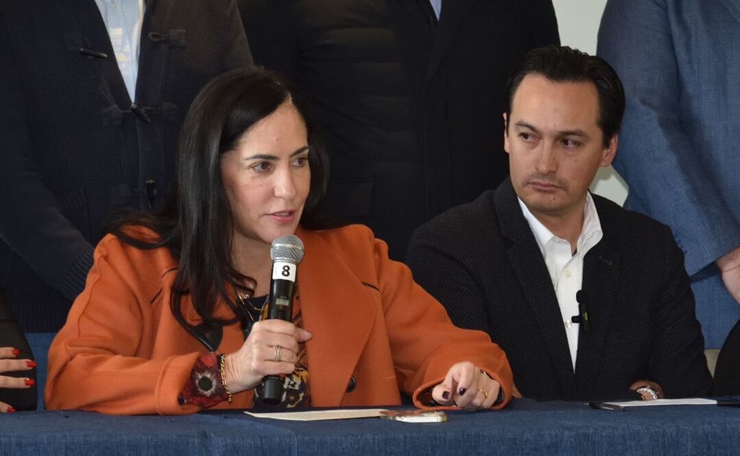 Andrés Atayde Rubiolo, presidente del PAN en la Ciudad de México y Lía Limón, excandidata a la alcaldía Álvaro Obregón. Foto: Especial