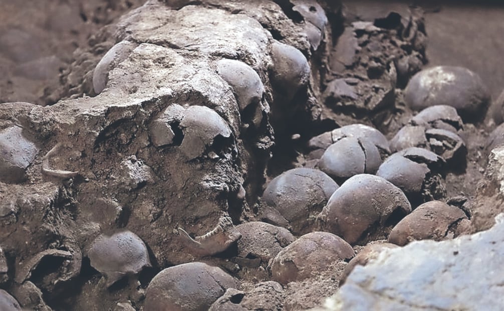 Hallazgos realizados en el templo al dios del Viento a un costado de la cancha del Juego de Pelota en el Templo Mayor. Foto: Archivo/ EL UNIVERSAL