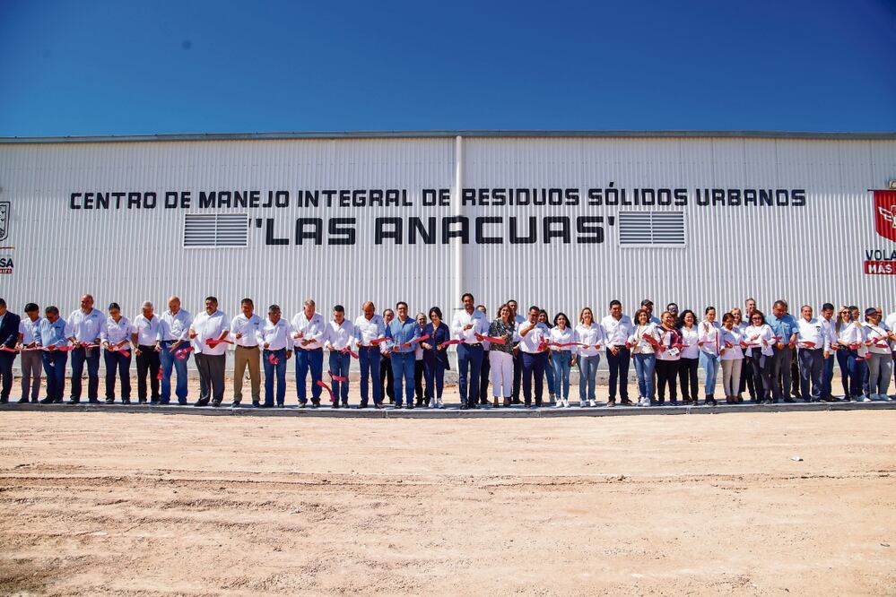 Autoridades municipales inauguraron el Centro de Manejo Integral de Residuos Sólidos Urbanos Las Anacuas para reciclar desperdicios.