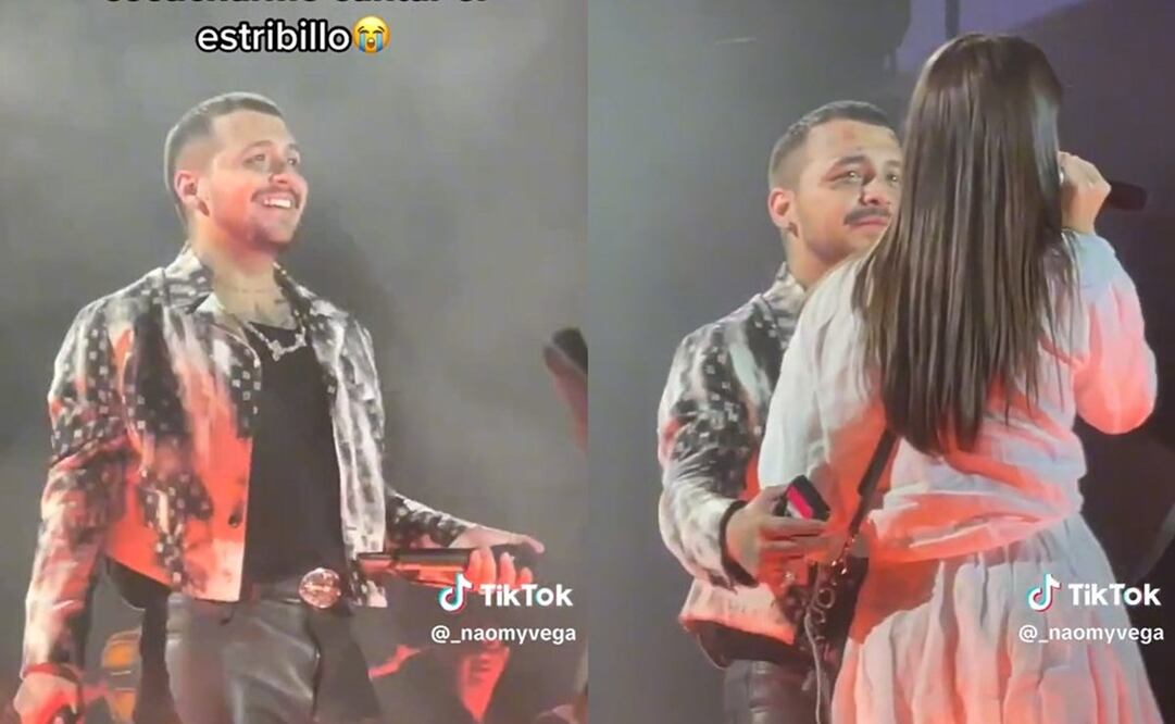 Christian Nodal causó furor en redes sociales al cantar con su fan. Foto: TikTok