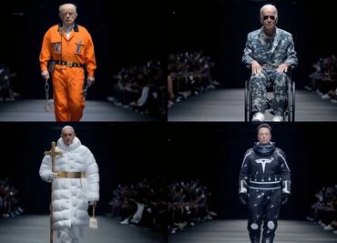 ¿Biden en silla de ruedas y Trump con esposas? Elon Musk plantea un desfile de moda con IA