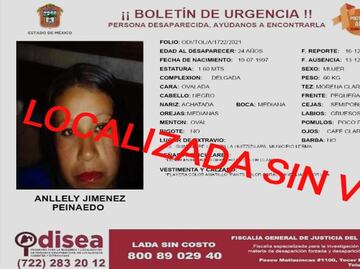 Localizan sin vida a Anllely, joven desaparecida en el municipio de Lerma