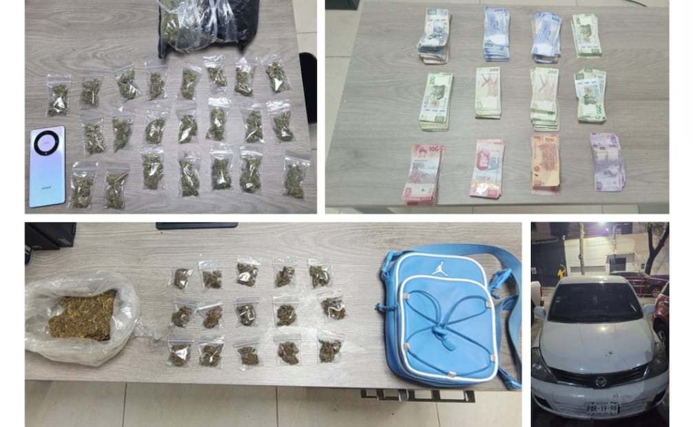 Detienen a 10 implicados en robos en Cuauhtémoc; aseguraron droga y dinero.
Foto: Especial.
