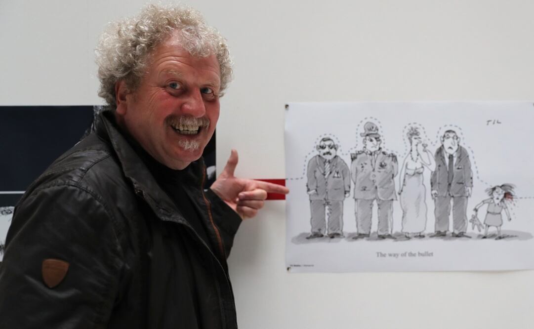 El caricaturista Till Mette explicó que la principal tarea de los cartones es el entretener para captar el gusto del público. Foto: Valente Rosas/EL UNIVERSAL