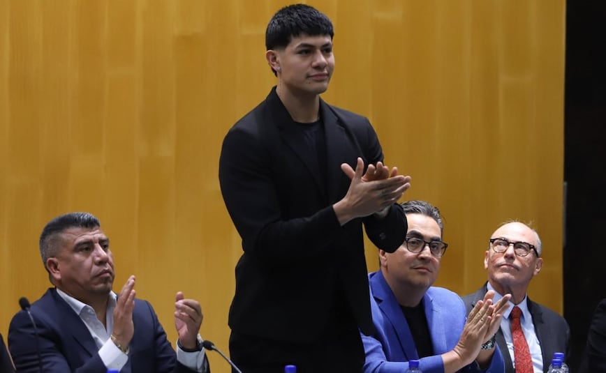 El Bogueto en la Cámara de Diputados, en un foro sobre las adicciones en México (15/04/2026). Foto: Daniel Augusto/ Cuartoscuro