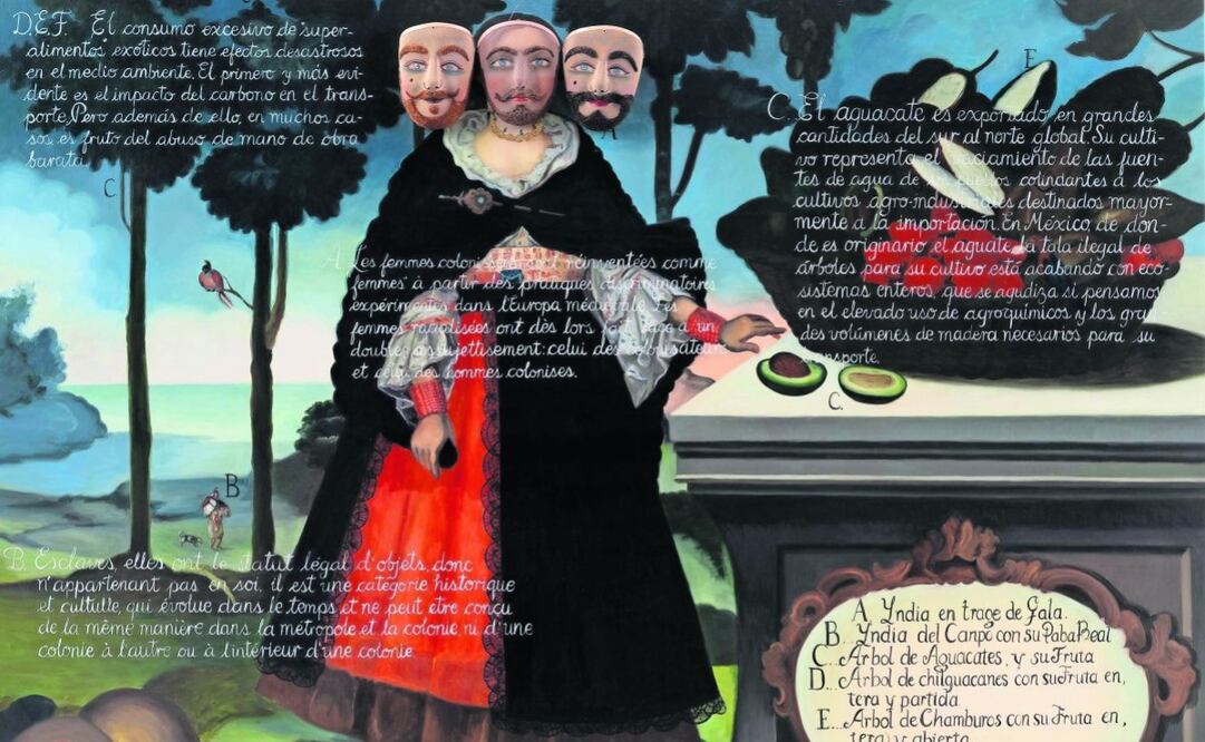 “Máscaras mestizas”, obra de Sandra Gamarra, fechada en 2023. Foto: Oak Taylor-Smith