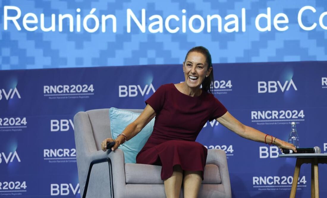 Claudia Sheinbaum Pardo, candidata a la presidencia de México por la coalición Sigamos Haciendo Historia, acudió al hotel camino real de Polanco para asistir a la Reunión Nacional de Consejeros Regionales de BBVA. Foto: Diego Simón / EL UNIVERSAL