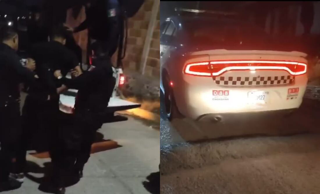 Los hechos ocurrieron en Ixmiquilpan, Hidalgo, luego de que los agentes, entre ellos un jefe de división, consumían bebidas alcohólicas y portaban armas de alto poder (28/01/2025). Foto: Captura de video