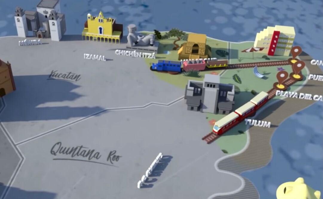 Ilustración del proyecto del Tren Maya. ARCHIVO EL UNIVERSAL