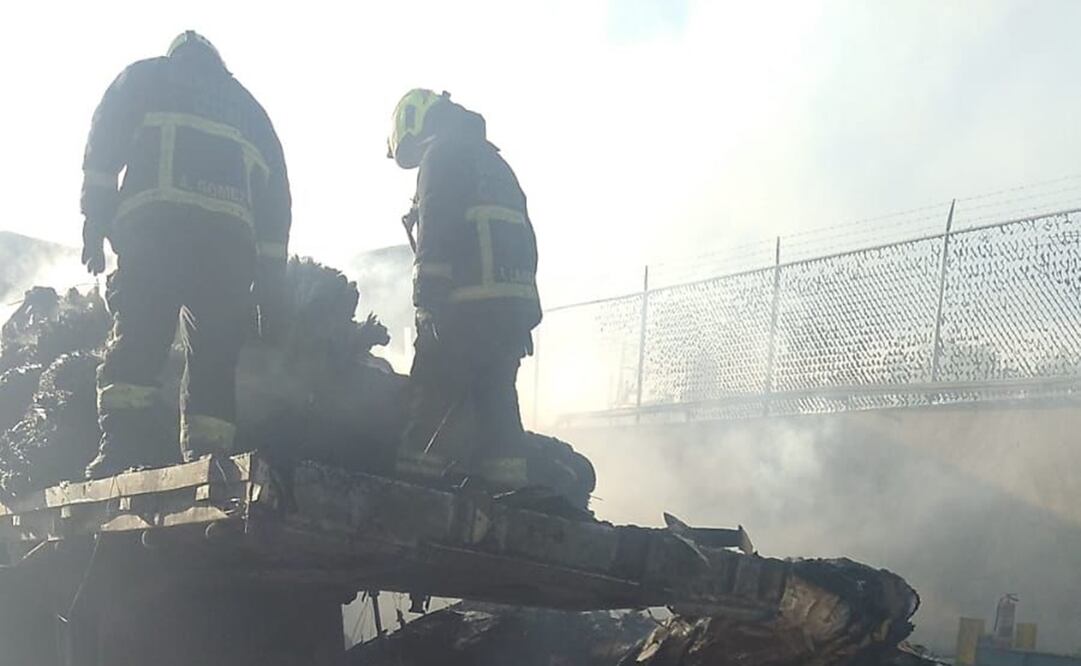 Incendio en cartonera de Cuautitlán Izcalli/ Foto: Especial