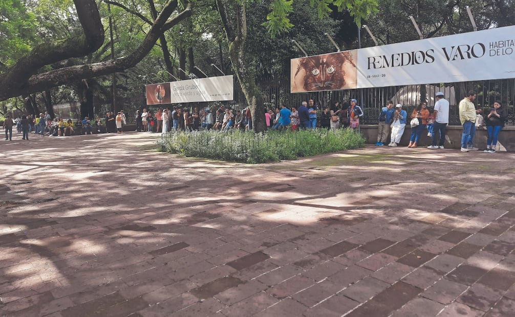 Desde las nueve de la mañana, más de cien personas hicieron fila para entrar al Museo de Arte Moderno y apreciar la exposición que ayer terminó su exhibición. Foto: Frida Juárez/ EL UNIVERSAL