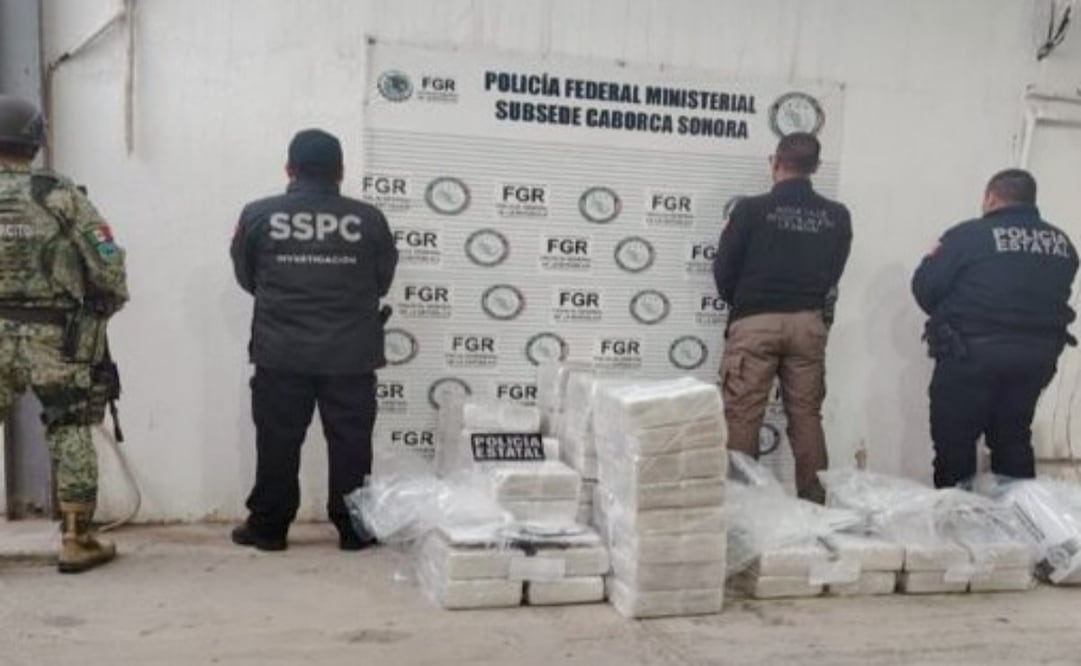 Aseguran más de 400 kilos de cocaína en Caborca, Sonora (30/12/2025). Foto: Especial