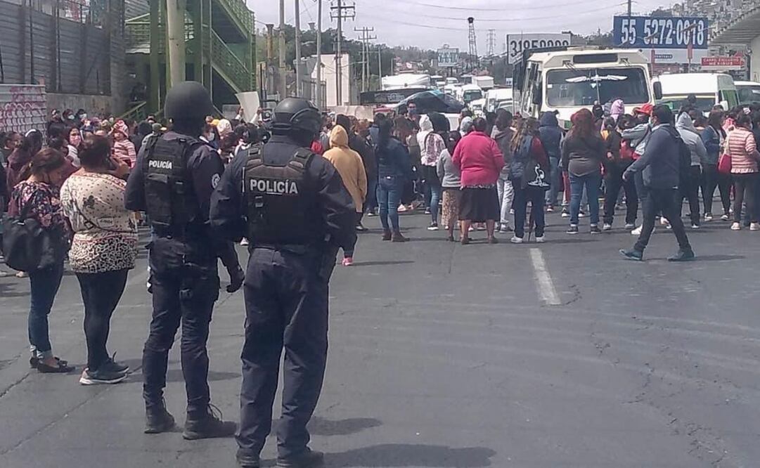 La protesta y bloqueo en la autopista México-Pachuca se prolongó por más de tres horas. Foto: Especial