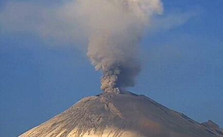 Volcán Popocatépetl registra exhalación de mil 800 metros