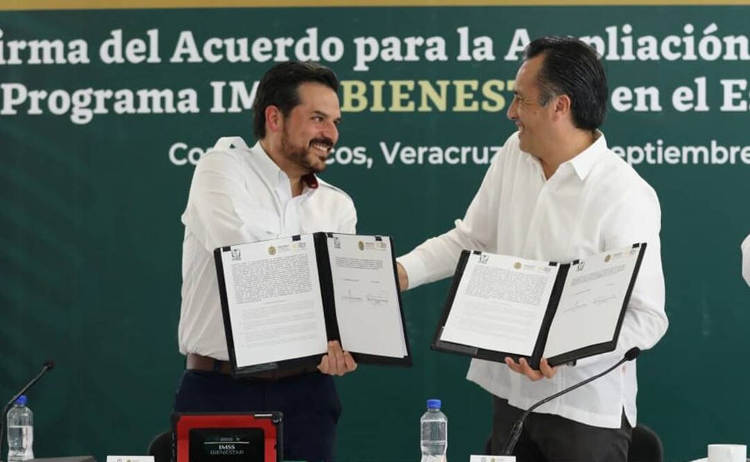 Firma IMSS y gobierno de Veracruz acuerdo para ampliación de programa IMSS-Bienestar. Foto: Especial.