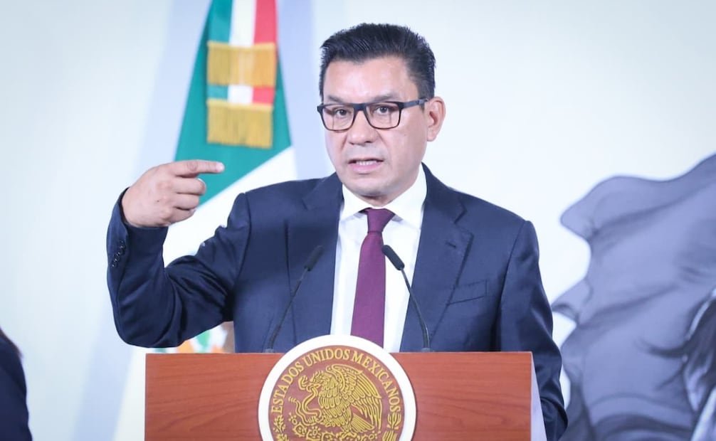 El subsecretario de Bienestar, Jesús Salvador Valencia Guzmán, en la “Mañanera del Pueblo” del 26 de mayo de 2026 en Palacio Nacional. Foto: Luis Camacho/ EL UNIVERSAL