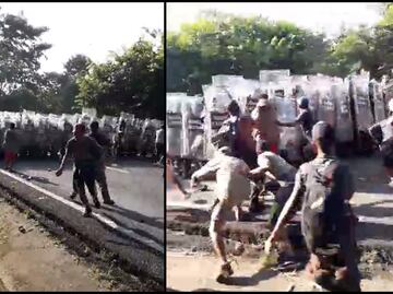 Video. Así fue el enfrentamiento entre migrantes y la Guardia Nacional en Chiapas