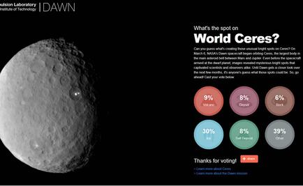 Obtienen fotos de los puntos brillantes de Ceres