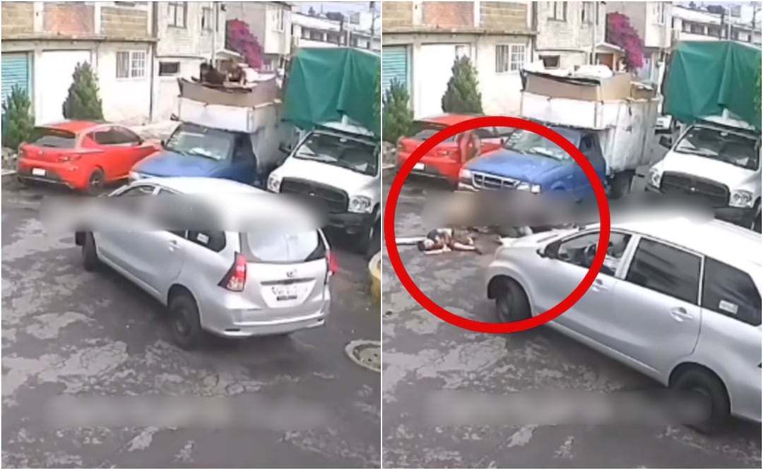 El video muestra el momento exacto en el que la madre e hijo caen de la zona de carga del vehículo. Foto: X