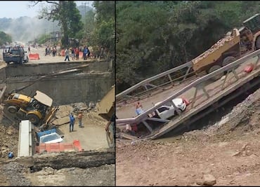 Colapsa puente vehicular en carretera Tamazunchale-Matlapa en San Luis Potosí