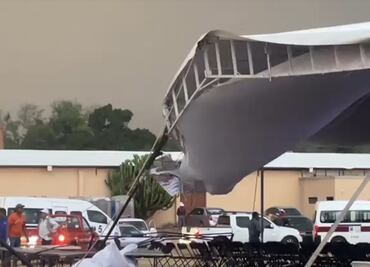 En Morelos, vientos sacuden estructura de sombra; evento política ya había terminado