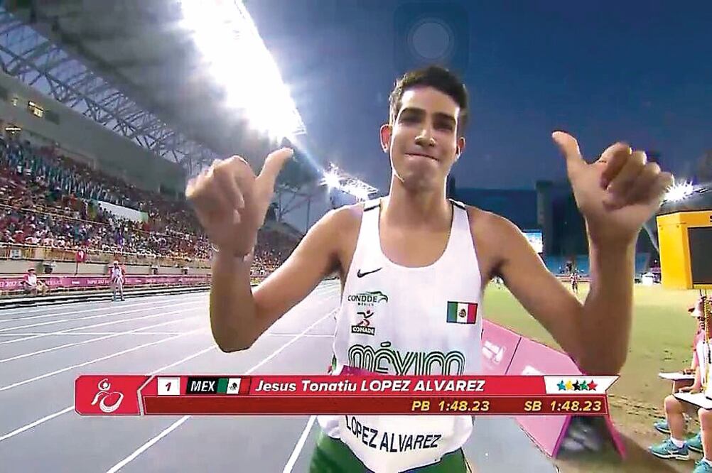 El representante de la Universidad de Sonora se consagró con tiempo de 1:46.06 en los 800 metros. (TWITTER)