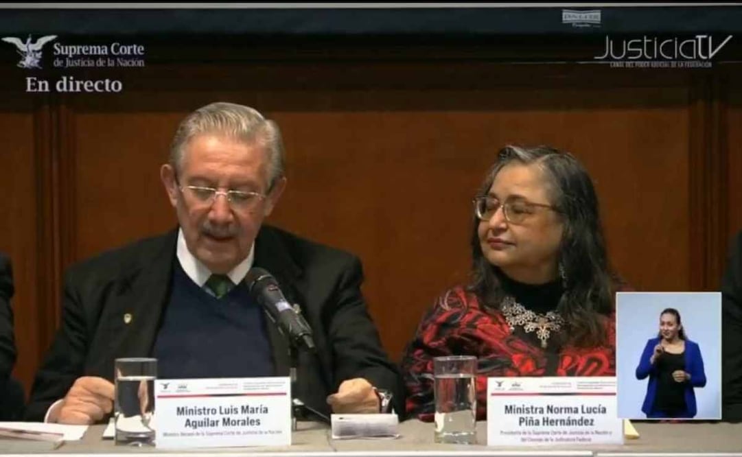 Pleno de la Suprema Corte de Justicia de la Nación despide este jueves al ministro Luis María Aguilar Morales. Foto: Captura de pantalla