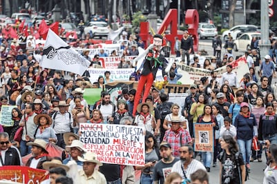 Protestan por hechos de Atenco