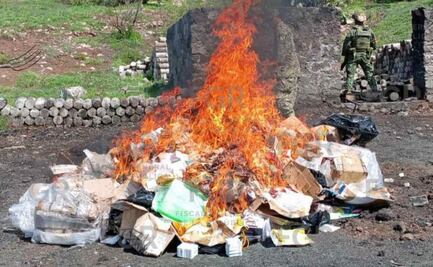 FGR destruye 179 kilos de droga y más de 9 mil psicotrópicos; incineración se realizó en Campo Militar del Edomex