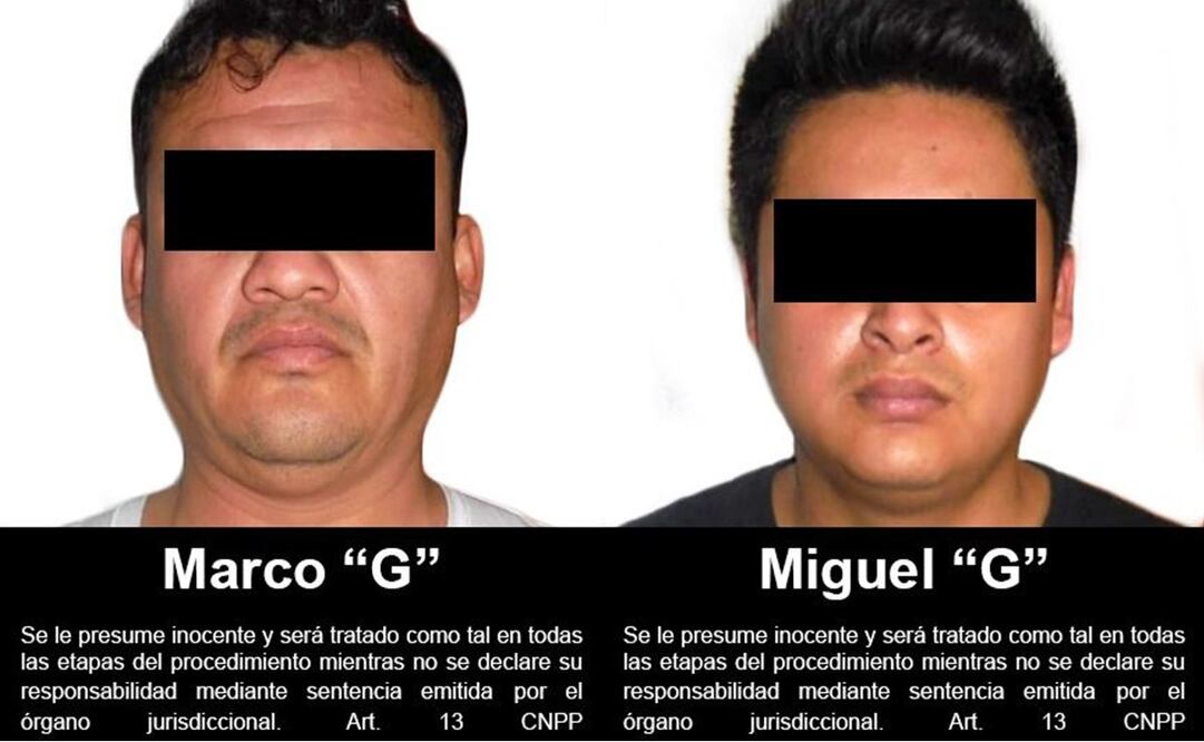 Marco G y Miguel G, intengrantes del cártel del Golgo sentenciados a 454 años de prisión por secuestro. Foto: FGR