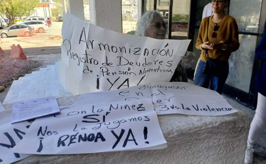 Colectivos feministas piden que sea ley el Registro Nacional de Obligaciones Alimentarias en Sonora (27/03/2025). Foto: Observatoria Todas MX/Sonora