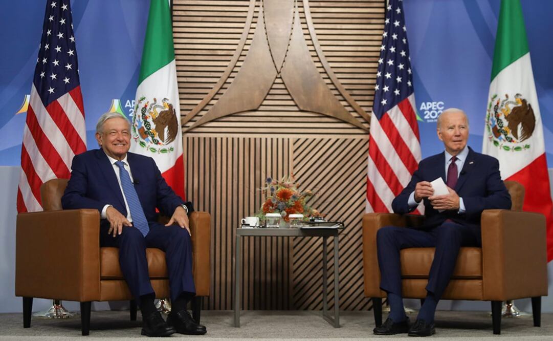 Presidente Andrés Manuel López Obrador en reunión con su homólogo de Estados Unidos, Joe Biden. Foto: X @lopezobrador_
