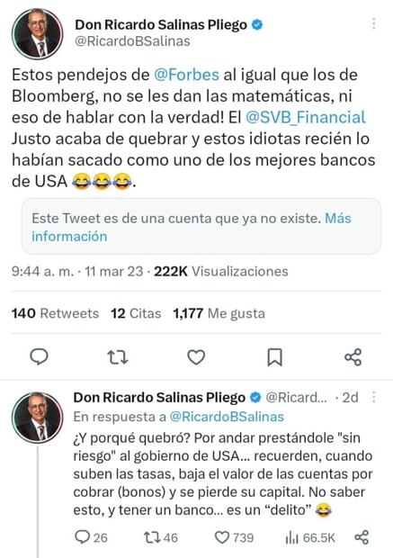 Ricardo Salinas Pliego se burla de Silicon Valley Bank: "¿y por qué quebró?"