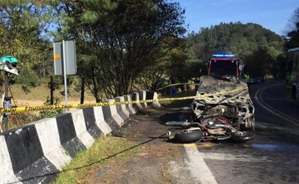 Deja un muerto choque entre moto y camioneta en la México-Cuernavaca