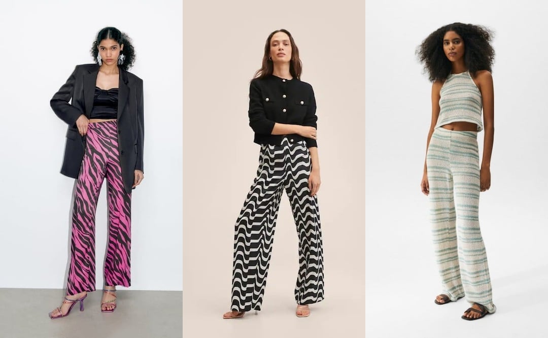 Los pantalones estampados ya son la prenda más prometedora de la temporada / Fotos: Zara / Mango / Pull and Bear