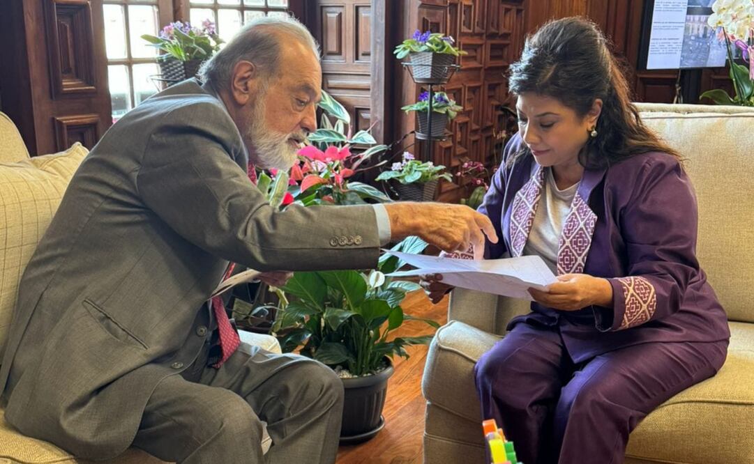 Clara Brugada se reúne con Carlos Slim y Francisco Cervantes, para hablar sobre los desafíos y oportunidades para la inversión privada en la CDMX (14/11/2024). Foto: Especial