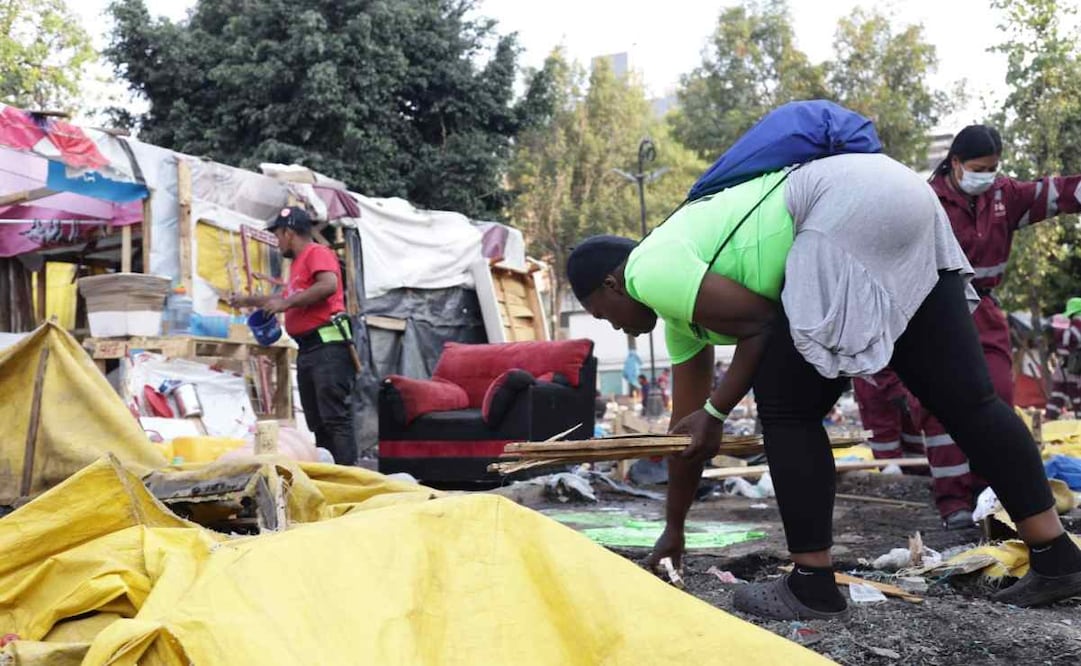 Desalojan campamento migrante en Venustiano Carranza. 31/03/2025. Foto: Fernanda Rojas. EL UNIVERSAL