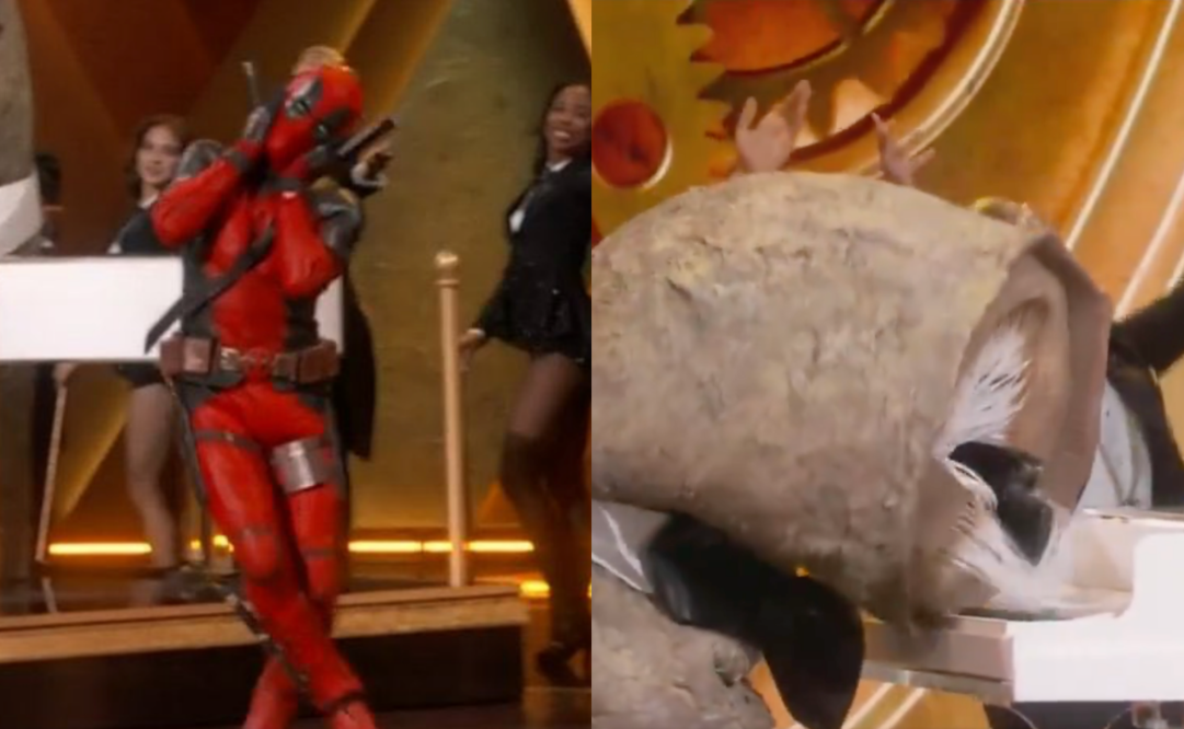 Así fue la épica aparición de Deadpool y el gusano de 'Dune' en los Oscars 2025. Foto: Captura de video