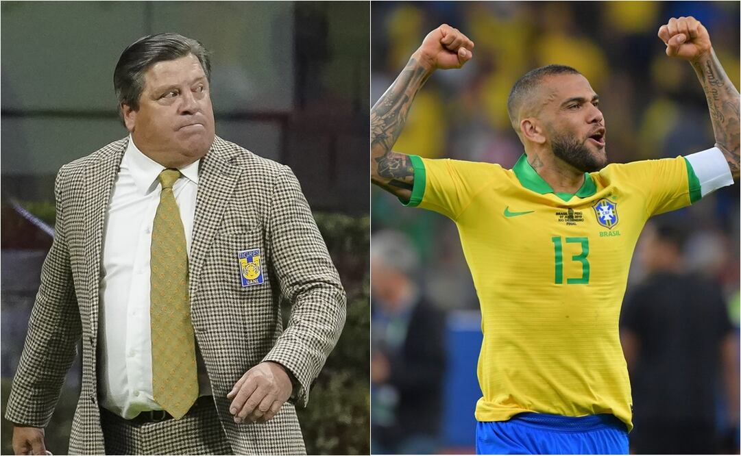 Miguel Herrera "le hace el feo" a Dani Alves - FOTO: ESPECIAL 