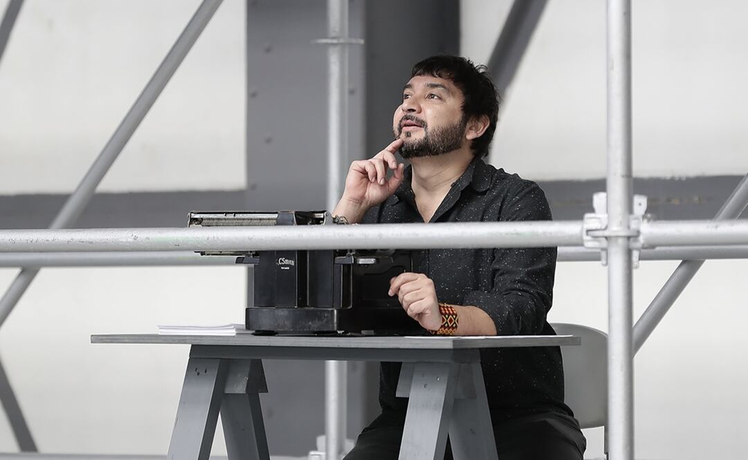 Héctor Zamora durante la presentación de la obra "Memorandum", en el Museo Universitario del Chopo en 2017. Foto: Archivo El Universal