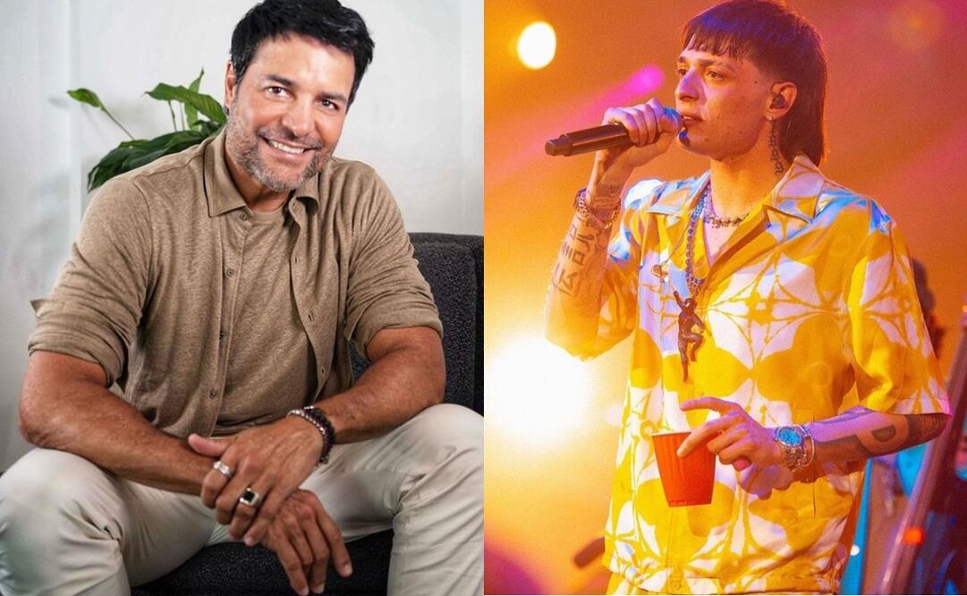 Chayanne y Peso Pluma. Fotos: Vía Instagram oficial de los famosos.