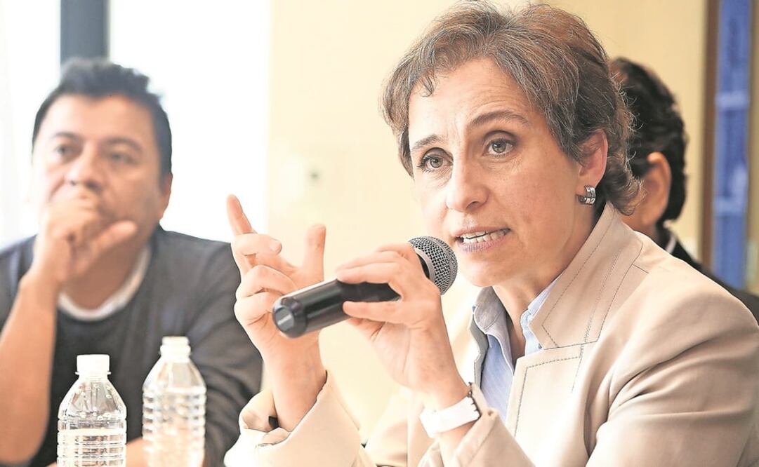 La periodista en conferencia de prensa el 22 de julio pasado. Forografía de Berenice Fregoso Archivo EL UNIVERSAL