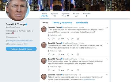 Por "error humano", desactivan 11 minutos cuenta de Twitter de Trump